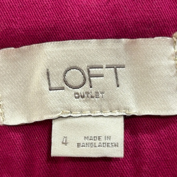 LOFT Vibrant Pink 100% Cotton Zippered Women's Bermuda Shorts Size 4 - Picture 6 of 7